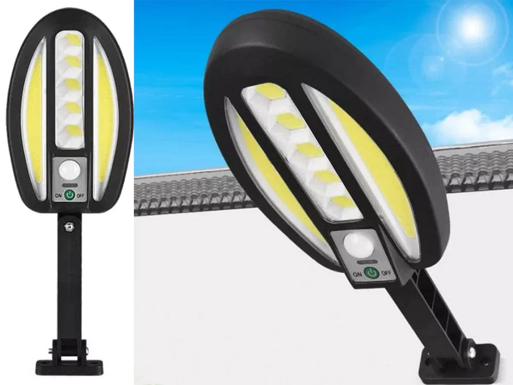 Luminária de segurança solar com 95 LEDs – Lâmpada com sensor de movimento de 90 W (IP67)
