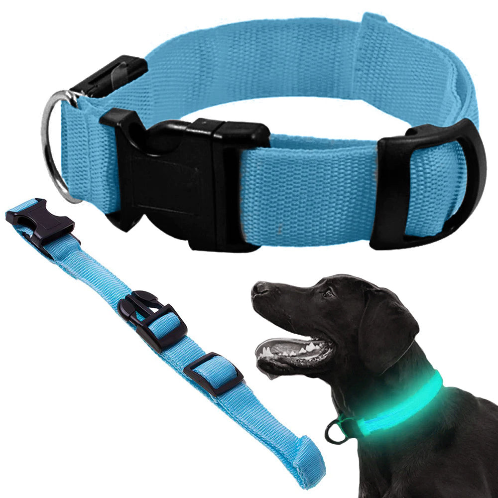Collar de seguridad LED para mascotas (46-59 cm) – Pilas incluidas