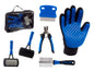 Kit de 6 peças para higiene e cuidados com animais de estimação – escovas, luva e ferramentas para unhas.