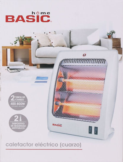 Aquecedor elétrico portátil de quartzo – 400/800 W para uso pessoal